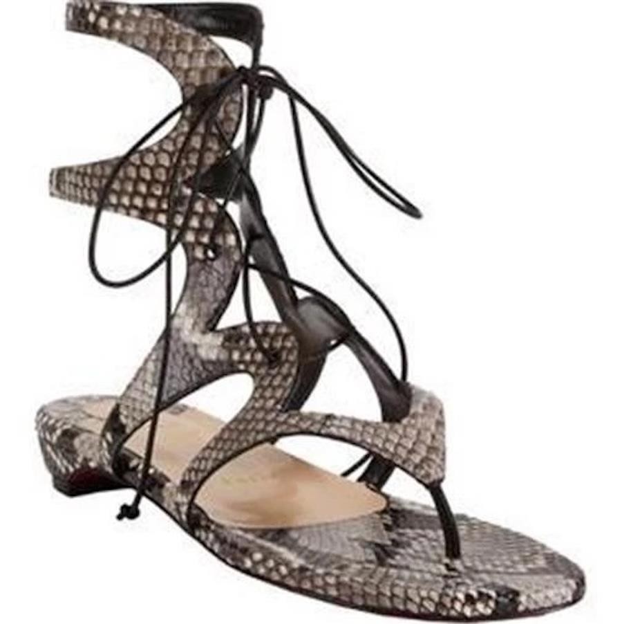 Christian Louboutin GIRAFINA Low Python Snake Gladiator Flat Sandals Shoes $1395