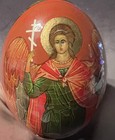 Russian Orthodox Hand Painted Egg - Guardian Angel- Cross- Cyrillic Lacquer — photo 1
