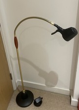 Ask Serious Readers Gold Gooseneck Dimmable Heavy Base Reading Lamp