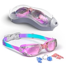 Hurdilen Kids Swim Goggles, Swimming Goggles for One Size, Blue  Pink