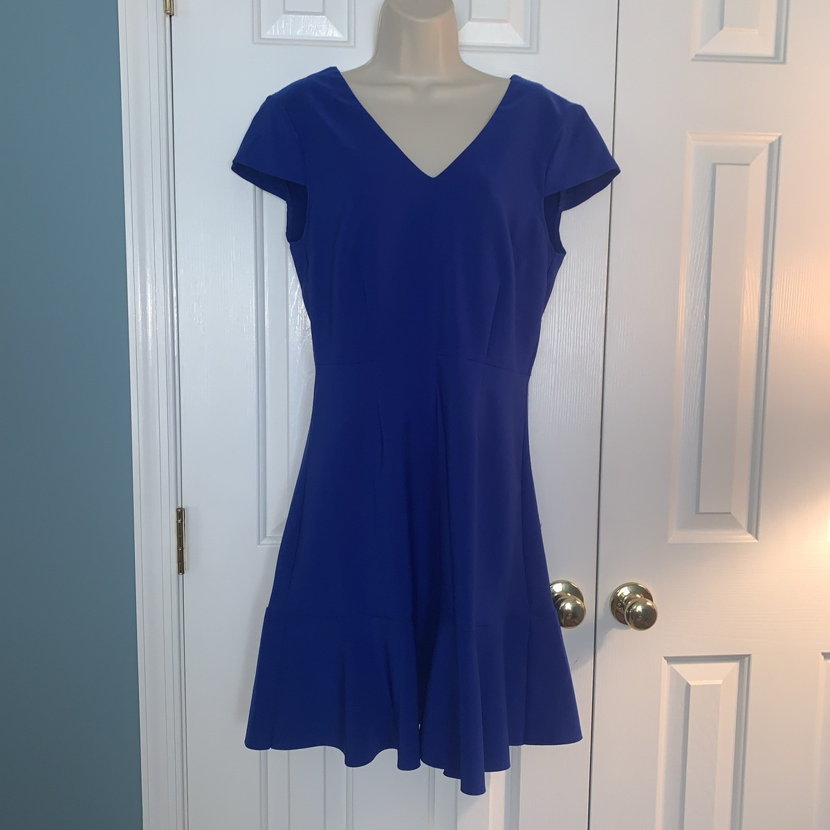 betsey johnson dress blue NWT Betsey Johnson Blue Polka Dot Evening Dress Size 8