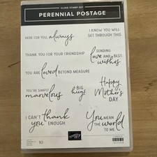 Stampin Up Perennial Postage Red Rubber Cling Stamp Set 162598