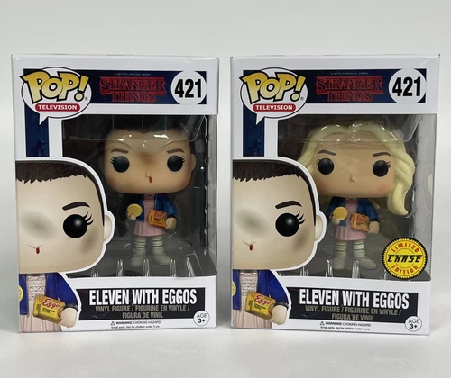 Funko Pop Stranger Things Lot Of 2 - #421 Eleven With Eggos & Chase - Box Damage