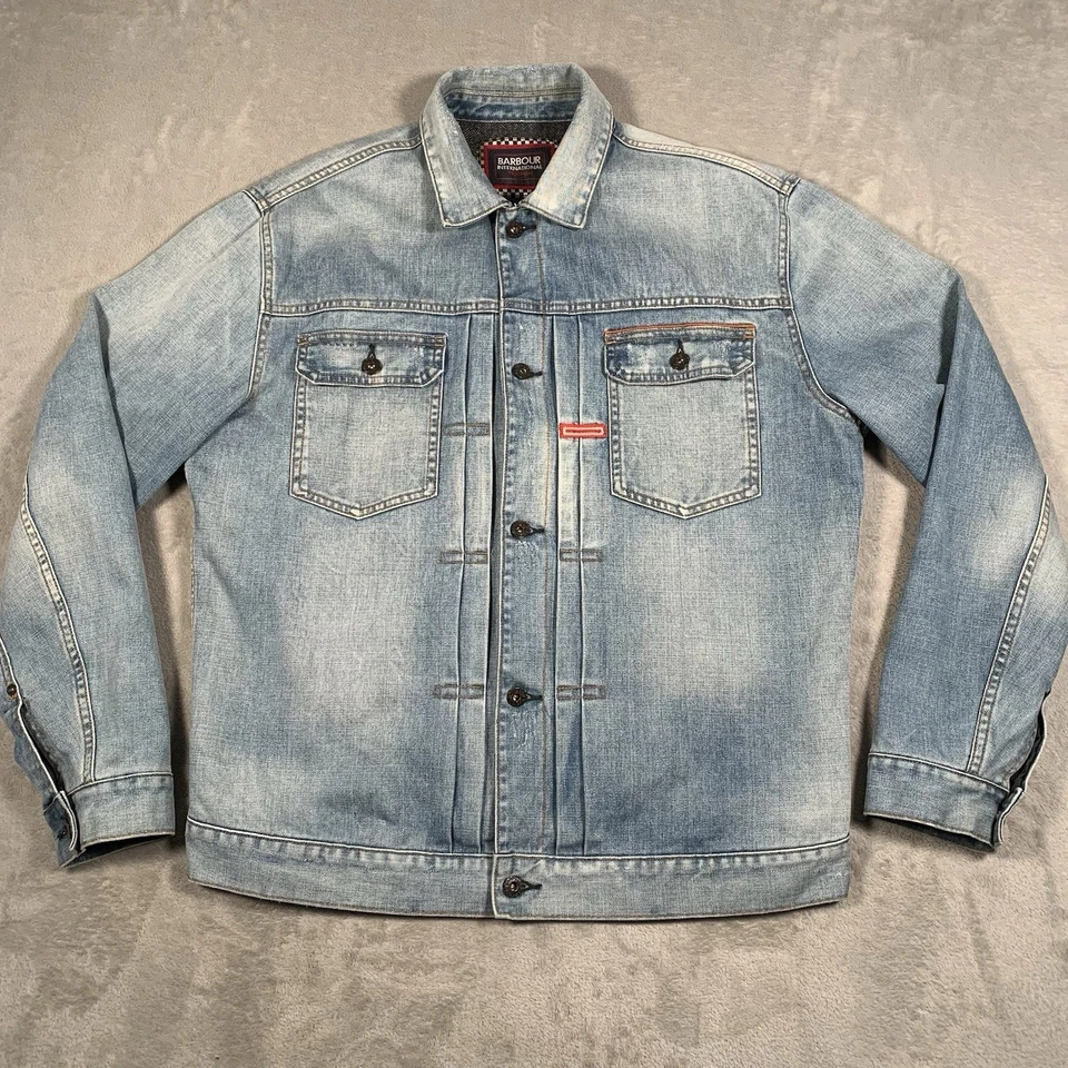 Jaqueta Barbour Triumph Masculina XL Azul Steve McQueen Tipo 2 Ferrovia Forrada de Lã - Imagem 2 de 4