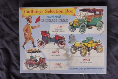 Vintage 1960's Cadburys Selection Box - Cut Out Veteran Cars Rare Chocolate Box