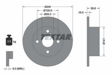 2x TEXTAR Bremsscheiben Hinten für TOYOTA COROLLA Liftback (E11) 240mm