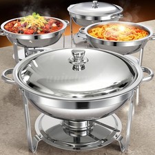 4Packs 5QT Round Chafing Dish Buffet Set Stainless Steel Round Food Warmer UK