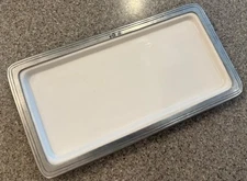 ARTE ITALICA "Tuscan" White Rectangular Ceramic/Pewter Edge Tray Made In Italy