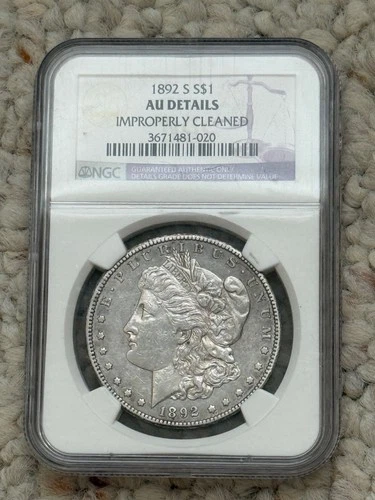 1892-S Morgan Silver Dollar - NGC AU details Cleaned Key Date