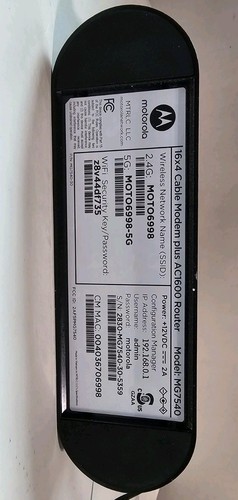 Motorola MG7540 16x4 DOCSIS 2.0 Cable Modem PLUS AC1600 Dual Band WiFi Router - Picture 7 of 8