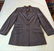 Classiques Entier Womens Dark Gray Long Sleeve Button Front Blazer Jacket Size S