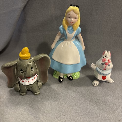 Alice In Wonderland Vintage Disney Made in Japan Set of 3 Figurines