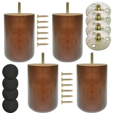 4.7 Inch Wooden Sofa Legs - Solid Wood Furniture Replacement for Cabinet, Des...