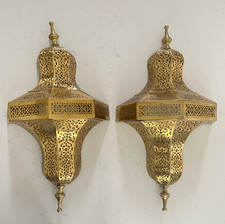 Set of 2 Moroccan Wall Sconces Brass Handmade...