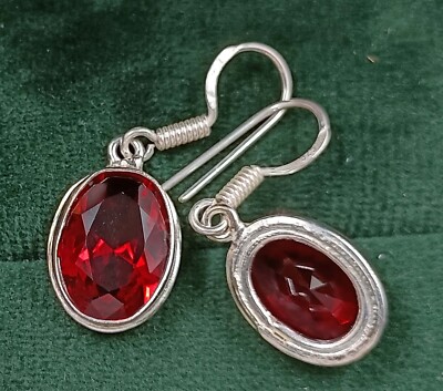 RED TOPAZ EARRING 28.35 CT OVAL CUT 925 STERLING SILVER LOOSE GEMSTONE 5ARQ