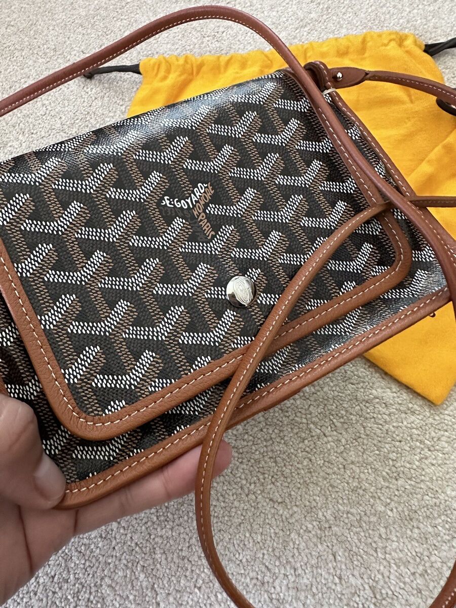 Goyard Plumet Bag Clutch Crossbody Wallet Brown / Black Coated