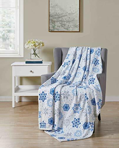 Winter Decorative Throw Blanket Soft Comfy Velvet Flurries of Snowflakes NWOP - Picture 1 of 4