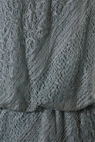 Sl Fashions Sage Silver Hardware Crochet Halter Blouson Fringe Dress 18 - Picture 3 of 3