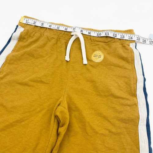 Cat & Jack Boys Size XL 16 Knit Shorts Striped Side Pockets Gold/Navy NWD - Picture 5 of 11