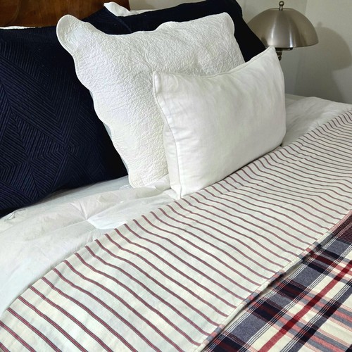RARO piumino vintage TOMMY HILIGER doppio rosso bianco blu a quadri righe reversibile cotone - Foto 5 di 19