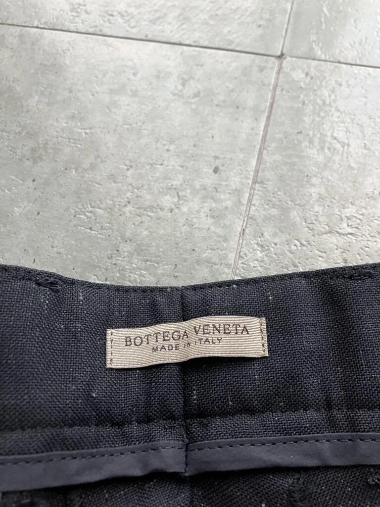 Pantalone elegante lana Bottega Veneta Made in Italy nero taglia 46 slim fit Giappone