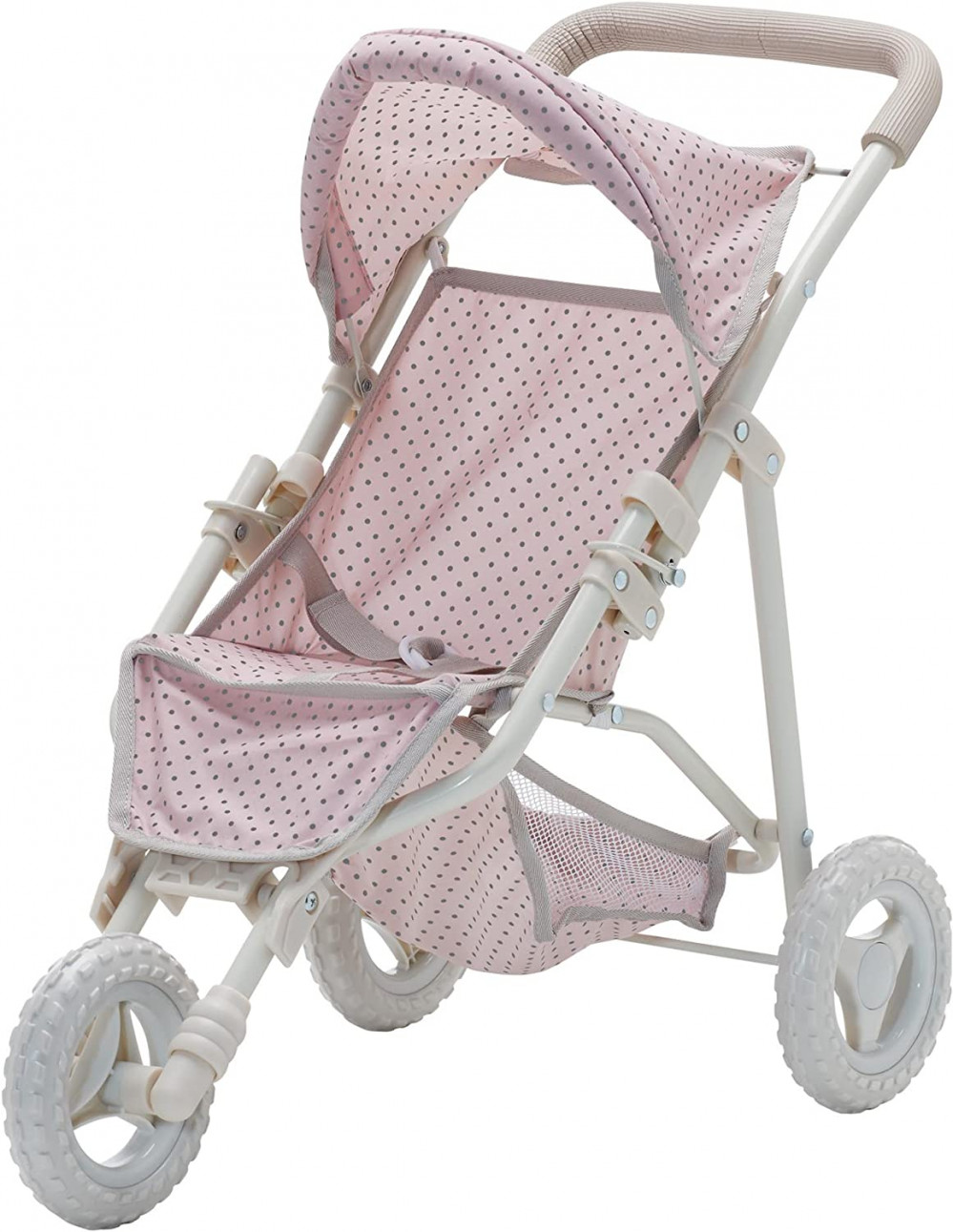 Baby Pushchair Pram 16-18″ Dolls Foldable and Adjustable 3 Wheels Pink