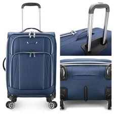 Traveler's Choice 22" Softside Expandable Spinner Luggage Carry On Navy