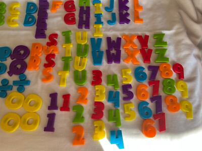 Magnetic Colorful letters numbers & symbols -68 letters 45 numbers ...