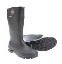 18821 Rubber Fishing Hunting Waterproof PVC Work Mud MENS BLACK BOOTS STEEL TOE
