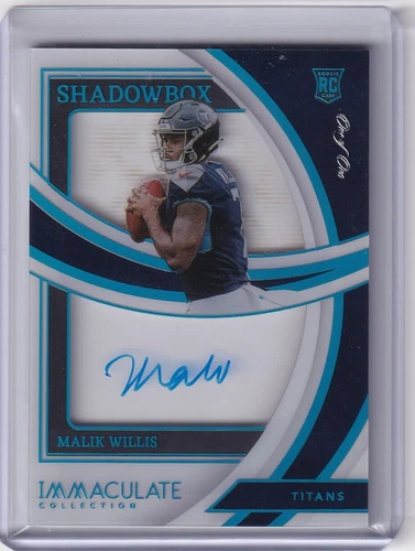 2022 Panini Immaculate Malik Willis Rookie Shadowbox Sig. Platinum Auto 1/1