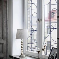 Fensterfolie Dekofolie Geometrischen Linien Fenstersticker Transparent Aufkleber