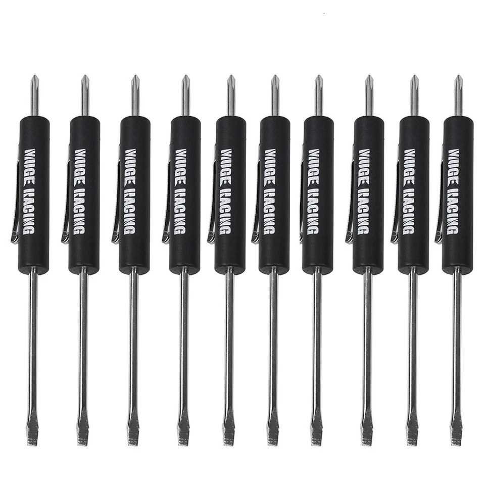 10PCS Mini Screwdriver Flat Tip with Phillips Top and Pocket Clip - Image 2 of 4