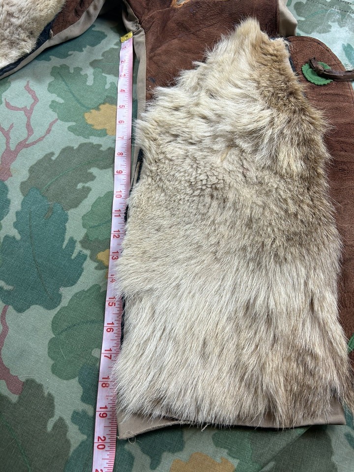 Vintage 1940s 50s Cowboy Western Costume Childs Vest & Fur Chaps