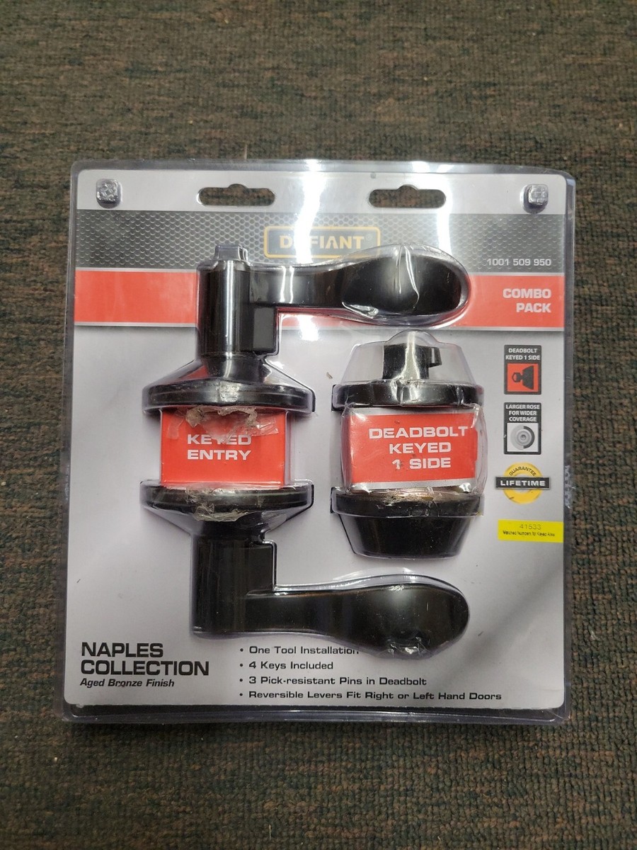 Naples Aged Bronze Entry Lever and Single Cylinder Deadbolt Combo Pack Naples Aged Bronze Entry Lever and Single Cylinder Deadbolt Combo Pack