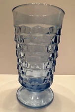 (1) Vintage Light Blue American Whitehall Colony Cube 5 7/8”. Ice Tea Glass. MCM