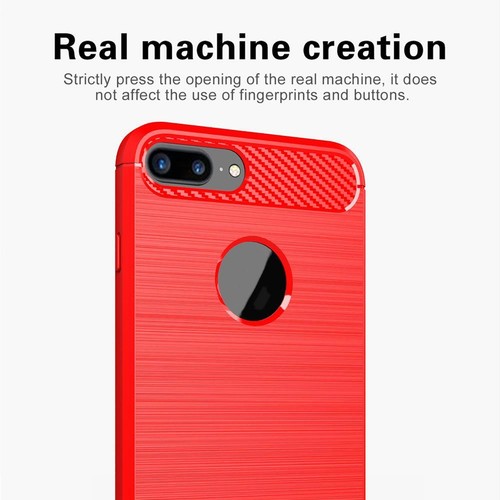 Smart Phone Case Shell Fiber Brushed TPU Protective Cover for iPhone 7P/8P Guard - Afbeelding 3 van 12