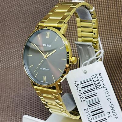 Casio MTP-VT01G-5B Analog Gold Tone Stainless Steel Quartz Dress