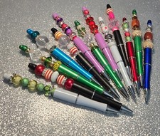 Beaded Pen Writing Instrument Handmade Gift Fancy Bubblegum Pen Multi 6 pcs