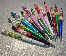 Beaded Pen Writing Instrument Handmade Gift Fancy Bubblegum Pen Multi 6 pcs