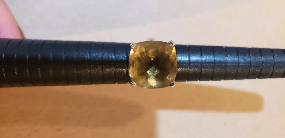 Лимон кварц 14k белое золото кольцо размер 7-1/2 - Изображение 3 из 4