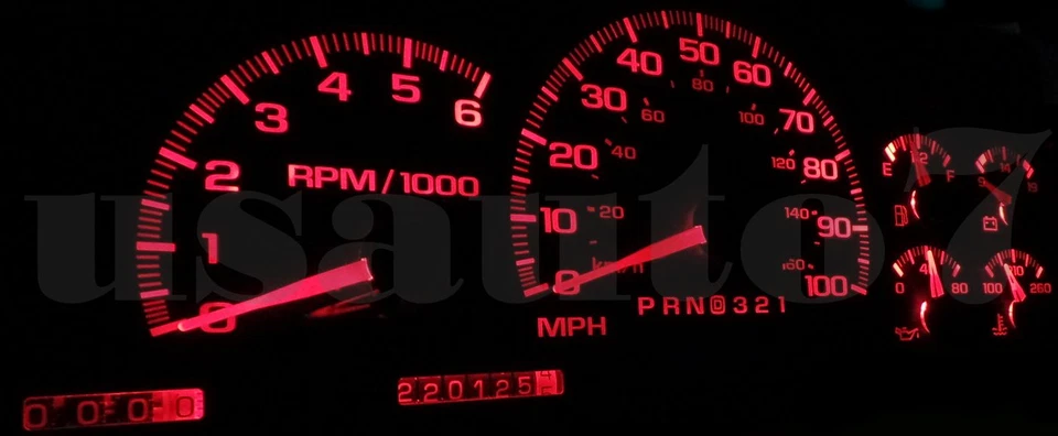 95-98 Chevy C1500 K1500 Truck Dash Instrument Cluster Gauges Red LEDs LIGHTS KIT Foto 2 de 4