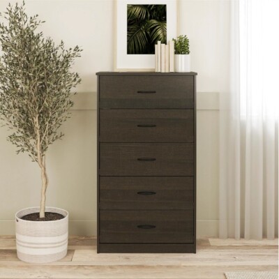 Mainstays Classic 5 Drawer Dresser, Espresso | eBay