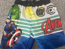 Marvel Avengers Spider-Ma Spiderman Hulk Swim Trunks Boys Size 5/6 UPF 50
