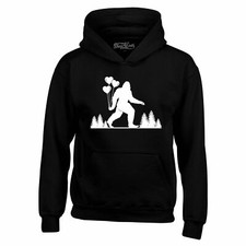 Bigfoot Heart Balloons Hoodies Sasquatch Yeti Believer Love Sweatshirts
