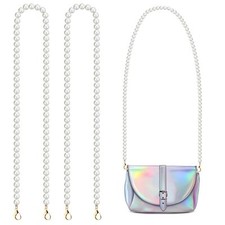 2PCS Pearl Purse Chain 120cm Long Imitation Chain Replacement for Bags