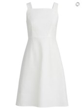 J Crew Womens size 4P Square Neck A-Line Stretch Linen Blend Sleeveless Dress