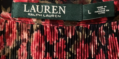 Blusa Lauren Ralph Lauren Floral Rosa Arrugada Cuello Corbata Frontal Fluida Grande L ¡EXCELENTE ESTADO USADA! - Imagen 7 de 7