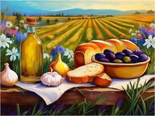 Tile Mural Still Life Rustic Country Breakfast Kitchen Backsplash Marble Ceramic