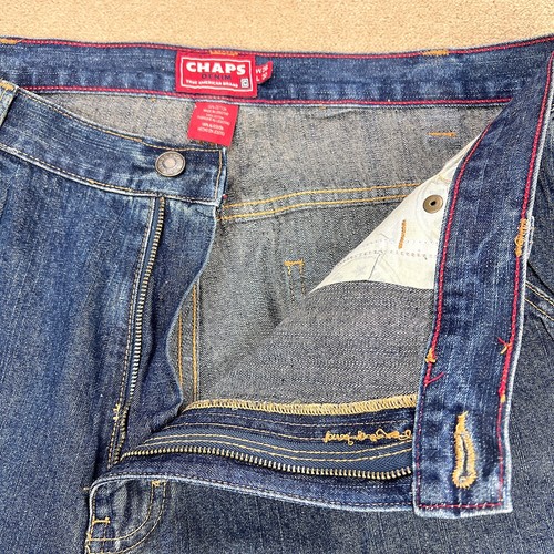 Vintage Chaps Jeans Mens 36x30 Blue Denim Carpenter Fit Wide Leg Utility Pockets - Picture 9 of 17