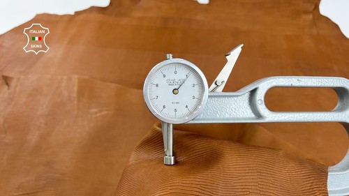 TAN BROWN TEJUS TEXTURED EMBOSSED ON Goatskin leather 4 skins 24sqf 1.2mm #C1949 - Picture 5 of 7